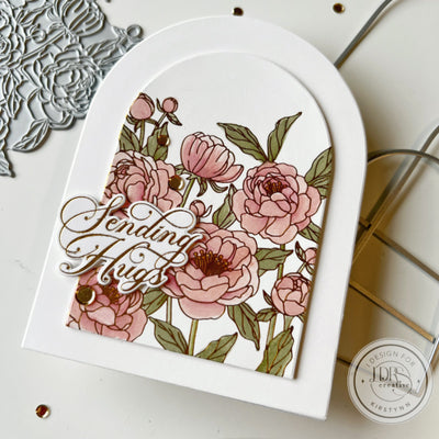 Gold and Pink Peony Arch Card