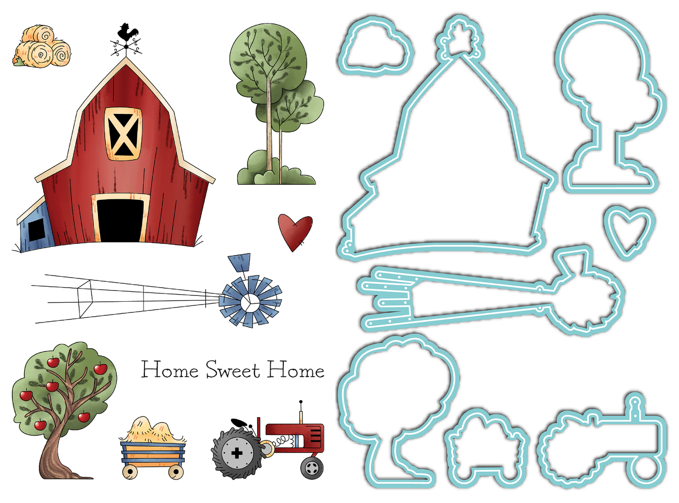 Down on the Farm Stamps and Dies Bundle