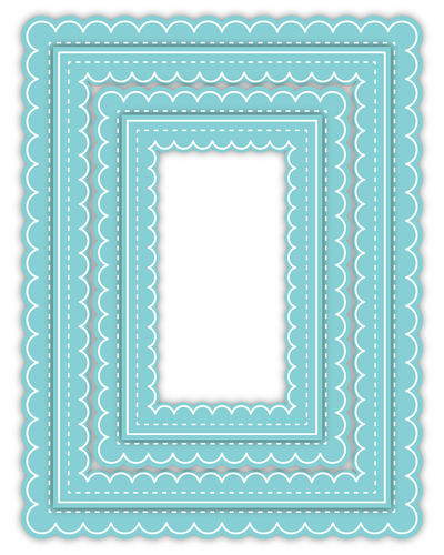 Delicate Stitches Scalloped Rectangle Dies