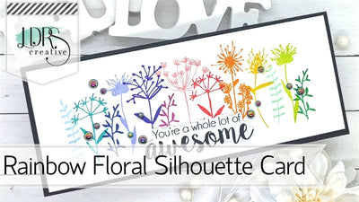 Rainbow Floral Silhouette Slimline Card