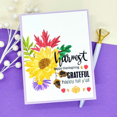 Layered Autumn Florals and Foliage Card