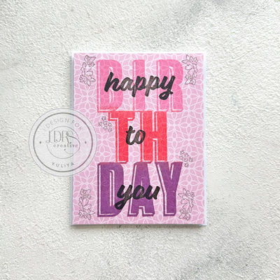 Pink Big Word Birthday Card