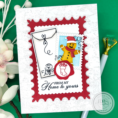 Holiday Card Design Inspired by Postage Stamps | Easy Christmas Card