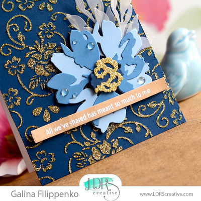 Floral card with a gold accents