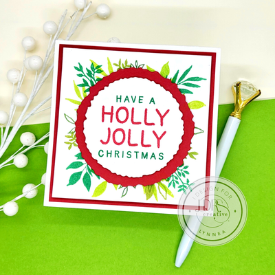 Holly Jolly Wreath Letterpress Card