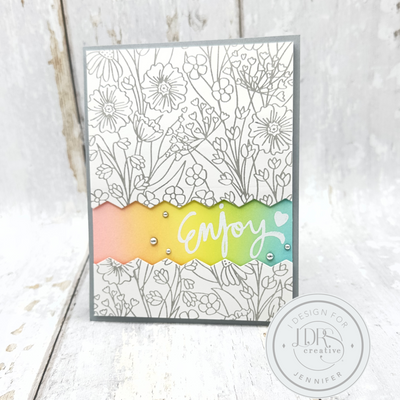 Easy Rainbow Wall Flower Impress-ion Plate Card