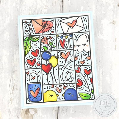 Pop Art Inspired Heart Puzzle Card