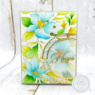 Soft Ink Blended Floral Card