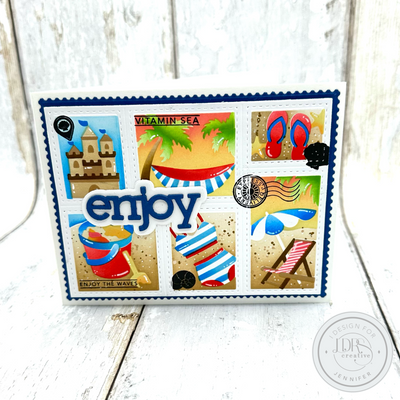 Beach Days Postage Collage Card
