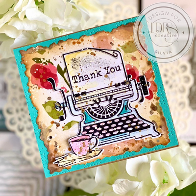 Vintage Typewriter Press Plate Thank You Card