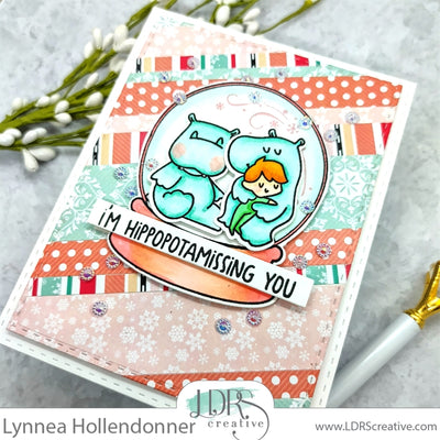 Hippopotamus Snow Globe Card