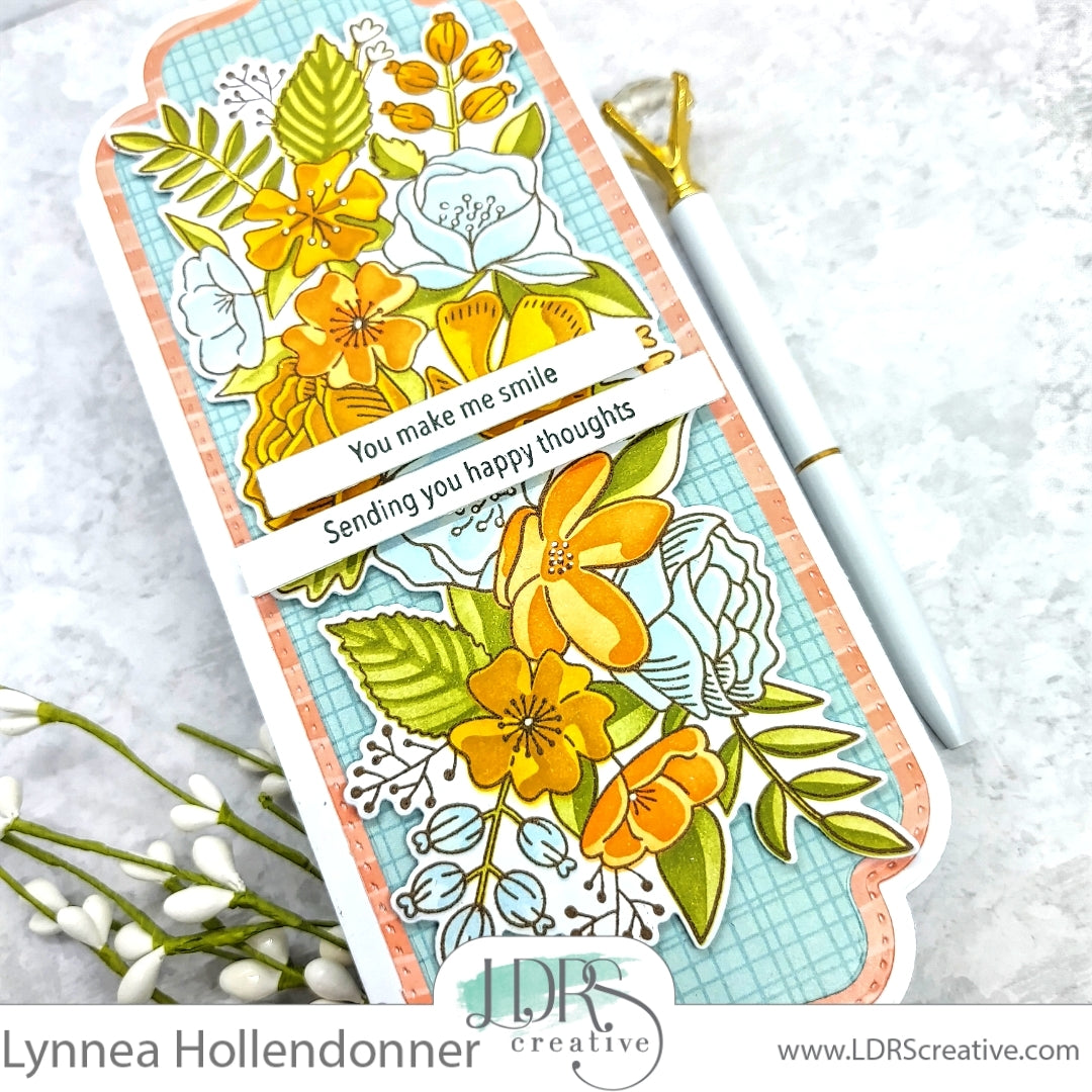 Thankful Flowers Slimline Card – LDRS Creative