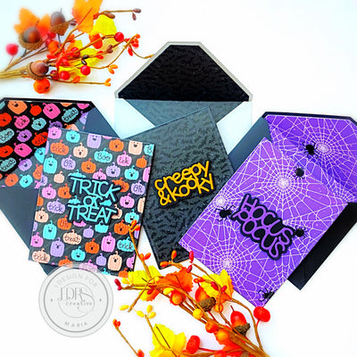 3 Last-Minute Halloween Cards with Matching Envelopes with Maria