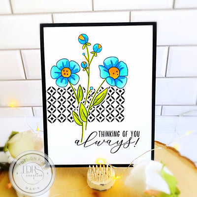 Clean & Simple Card with Flower Doodles