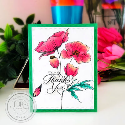 Thank You Card with Delicate Stems Press + Foil Plates