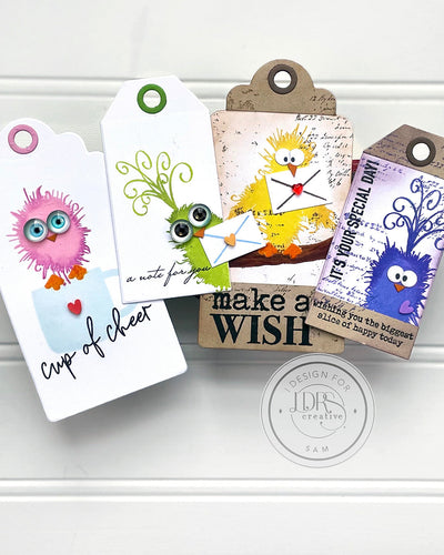 Fuzzy Wuzzies Tags: One Stamp Set Two Different Looks
