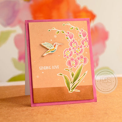 Sending Love card with Orchids