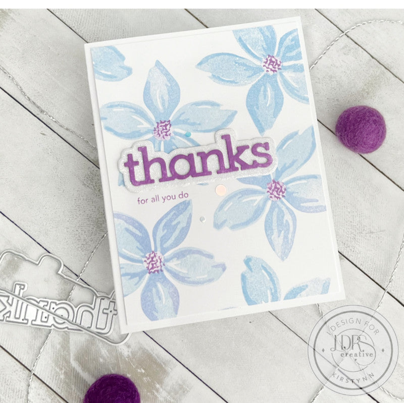 Blue Floral Thanks Card – Ldrs Creative