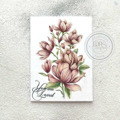 Floral Card tutorial. Pencil Coloring