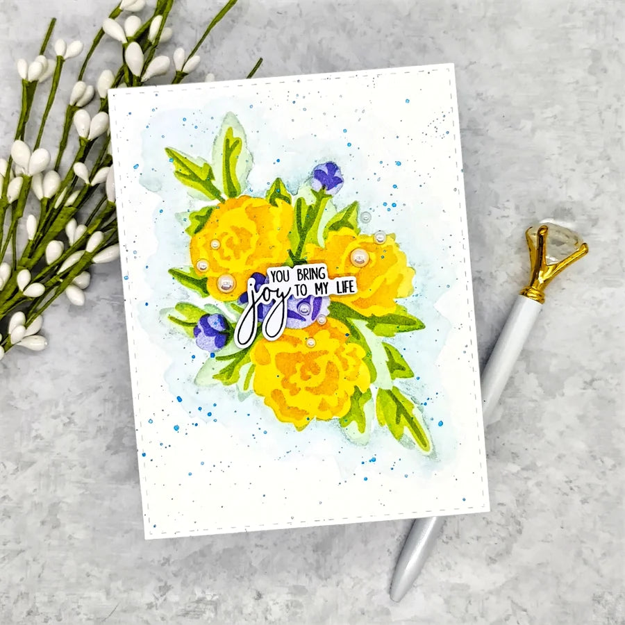 Joyful Blooms Bundle Stamps, Dies, and Layering Stencils