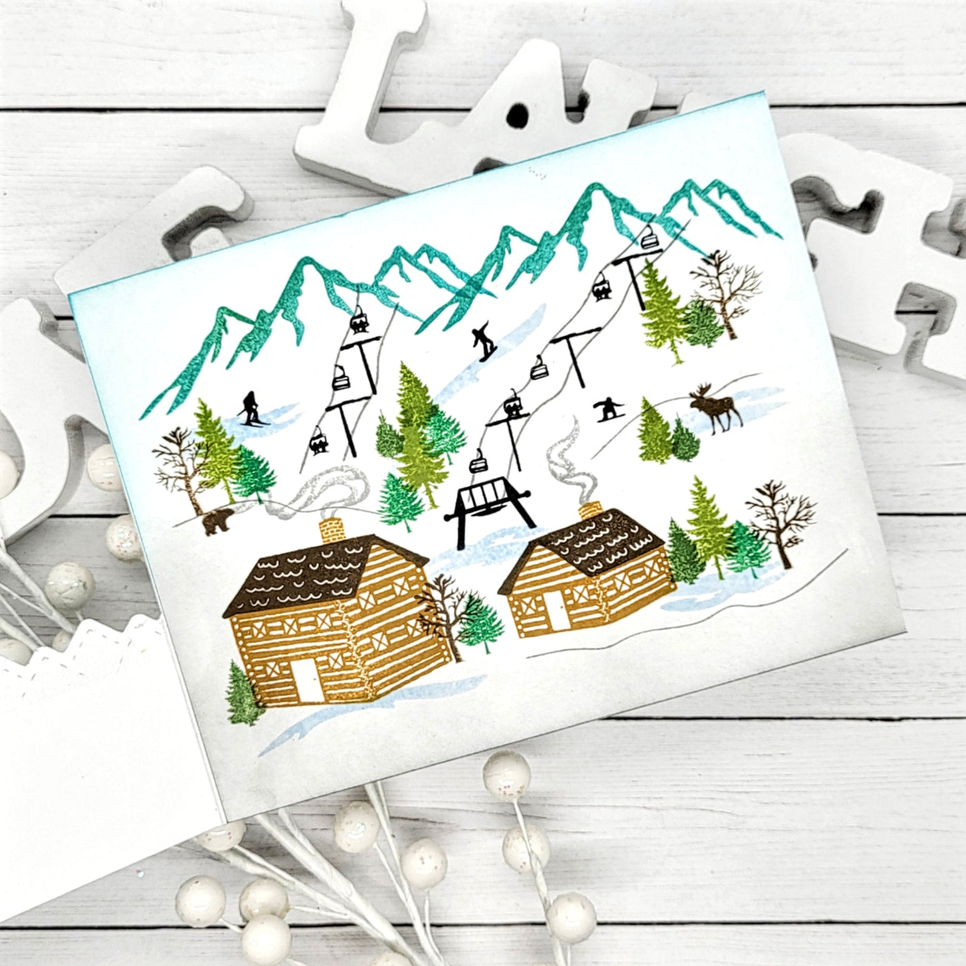 Winter Chalet Layered 4x6 Stamps