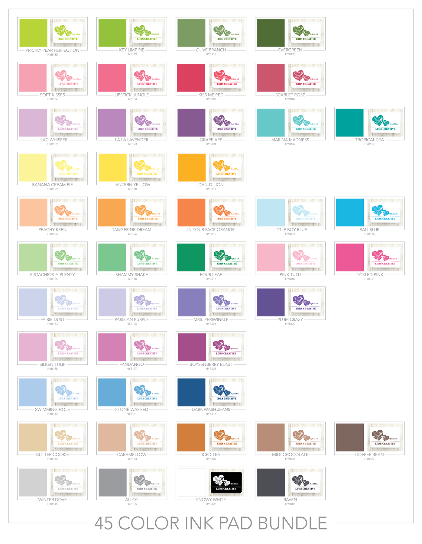 R Color Ink 45 Complete Color Hybrid Ink Bundle – LDRS Creative