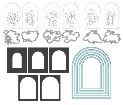 Arches Impress-ion Letterpress Press Plate Dies, Stencils, and Nesting Dies Bundle