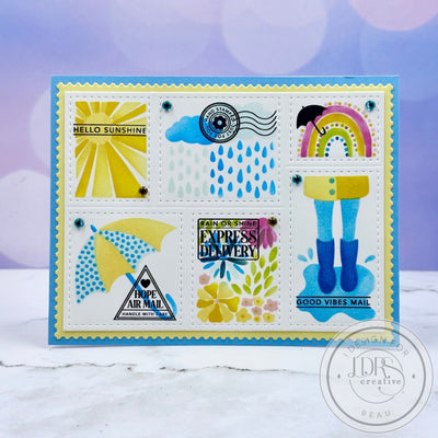 Here Comes the Sun Postage Collage Stamps and Layering Stencils Bundle