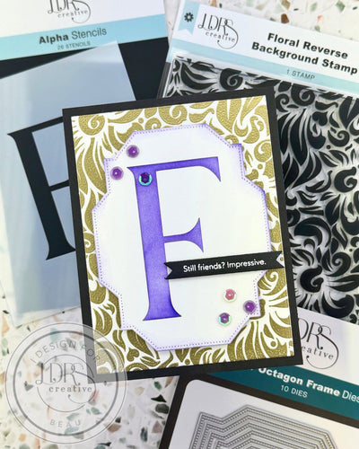 Floral Reverse Background 6x6 Stamp