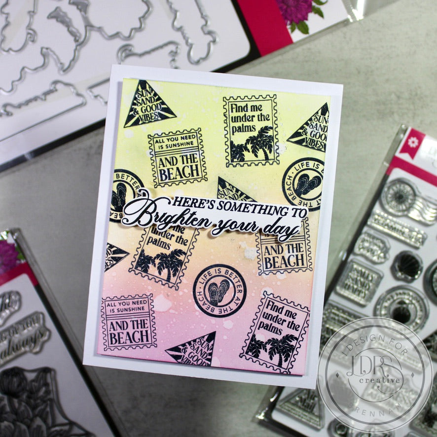 Beach Days Postage Collage Stamps and Layering Stencils Bundle