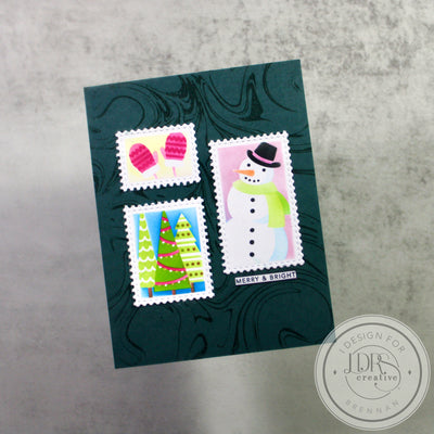PRE-ORDER: Season's Greetings Postage Collage Stamps and Layering Stencils Bundle