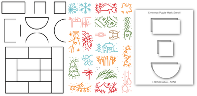 Christmas Puzzle Stamps and Stencil Bundle