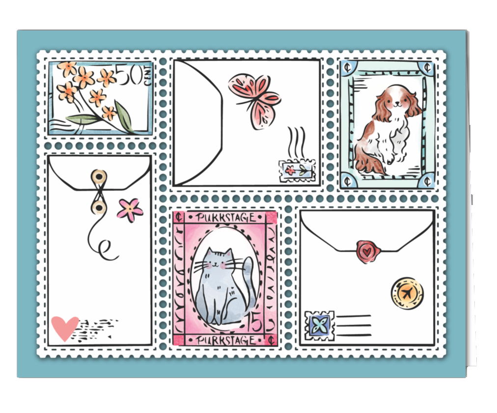 Envelope & Postage Collage 4x6 Stamps