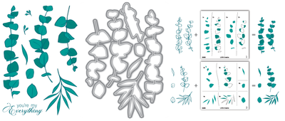 Eucalyptus Stamps, Dies, and Layering Stencils Bundle