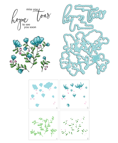 Forget Me Not Bundle Stamps, Dies, and Layering Stencils