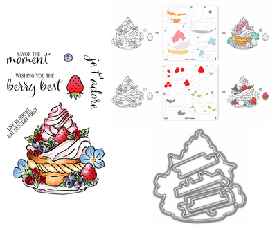 French Patisserie Stamps, Layering Stencils, and Coordinating Dies Bundle