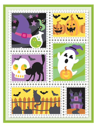 PRE-ORDER: Halloween Postage Collage Stamps and Layering Stencils Bundle