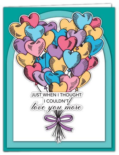 Heart Balloon Bouquet Impress-ion Press + Foil Plates, Dies, and Layering Stencils Bundle