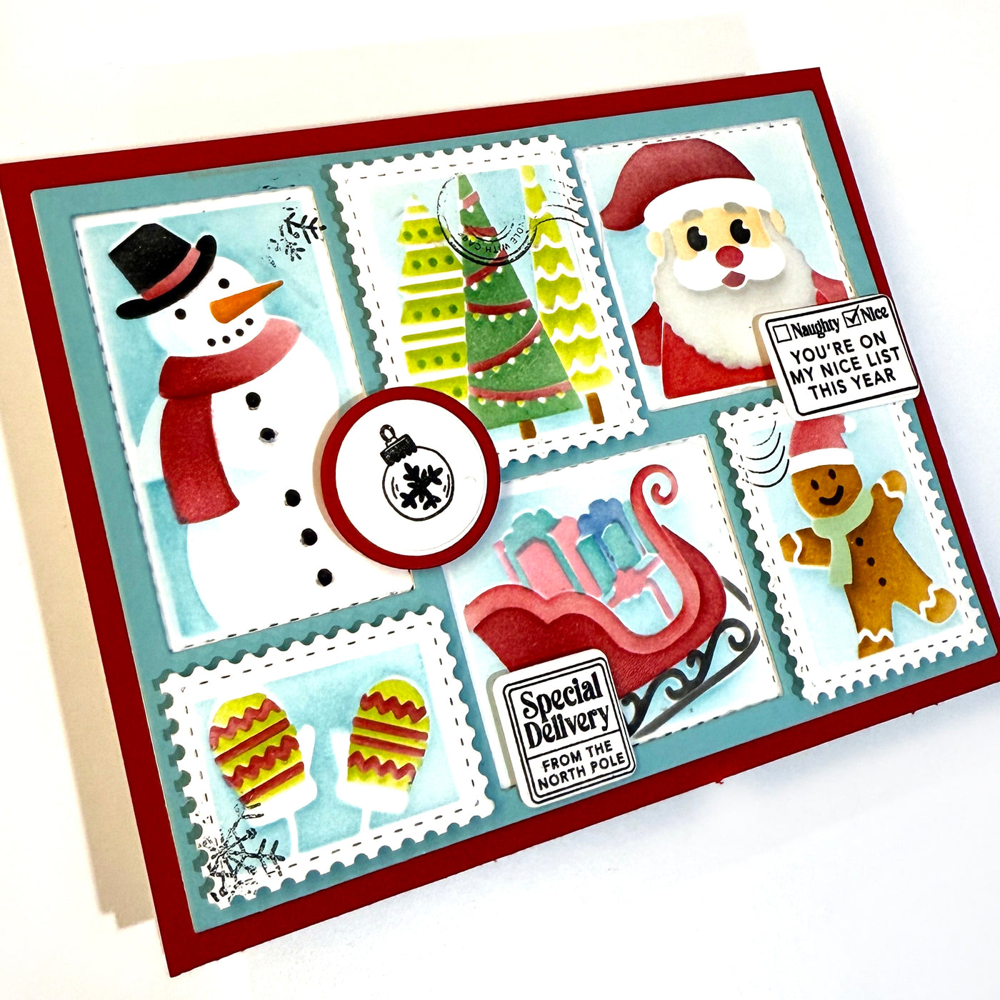 Season's Greetings Postage Collage Layering Stencils