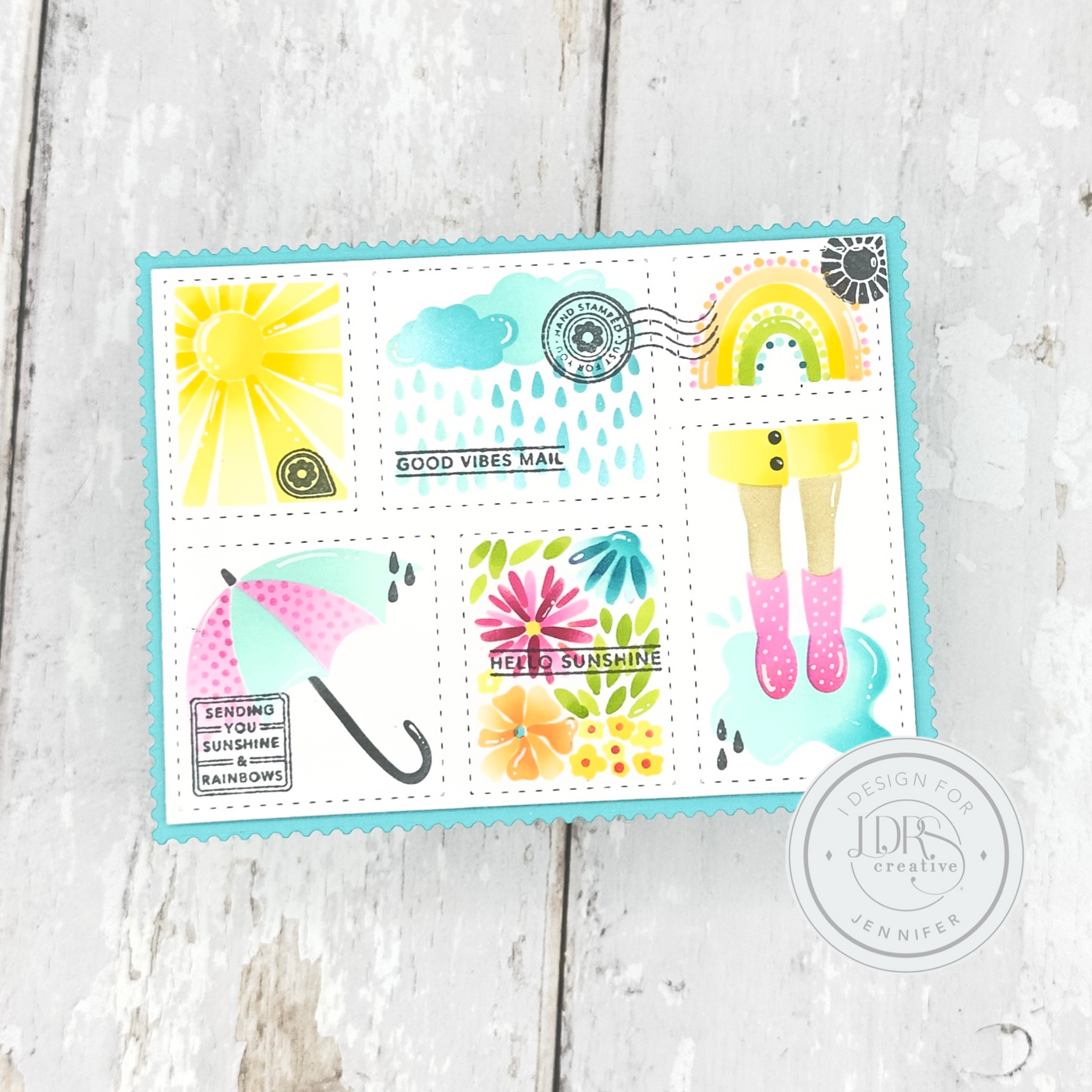 Here Comes the Sun Postage Collage Stamps and Layering Stencils Bundle