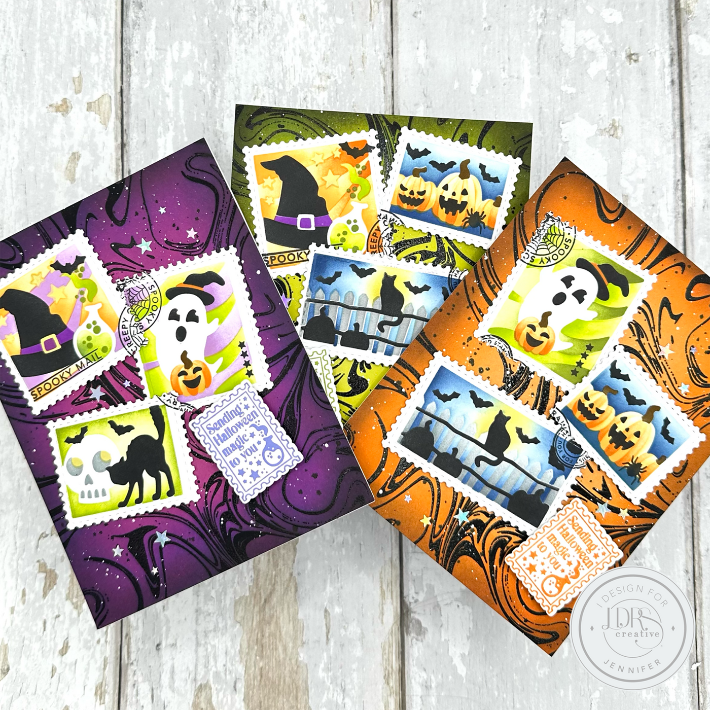 PRE-ORDER: Halloween Postage Collage Stamps and Layering Stencils Bundle
