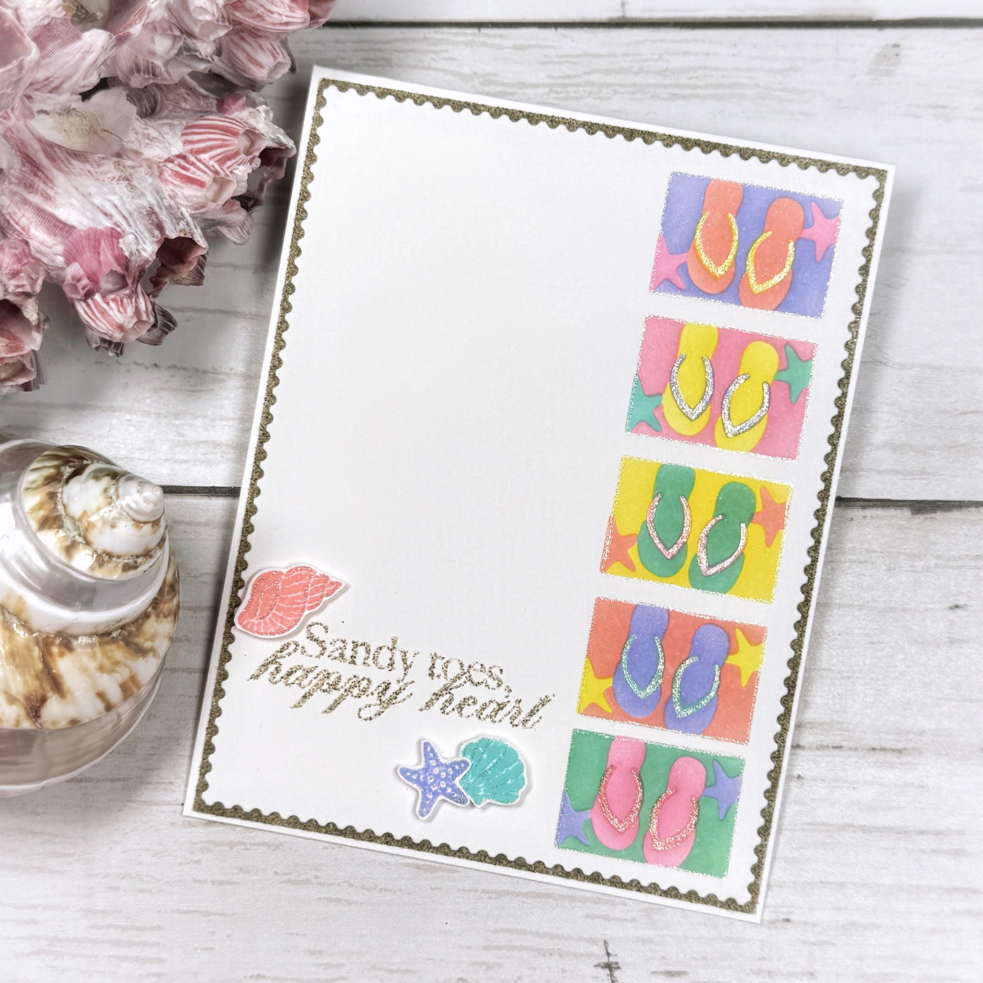 Beach Days Postage Collage Stamps and Layering Stencils Bundle