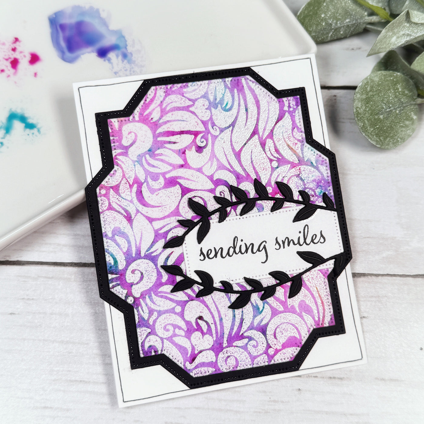 Floral Reverse Background 6x6 Stamp