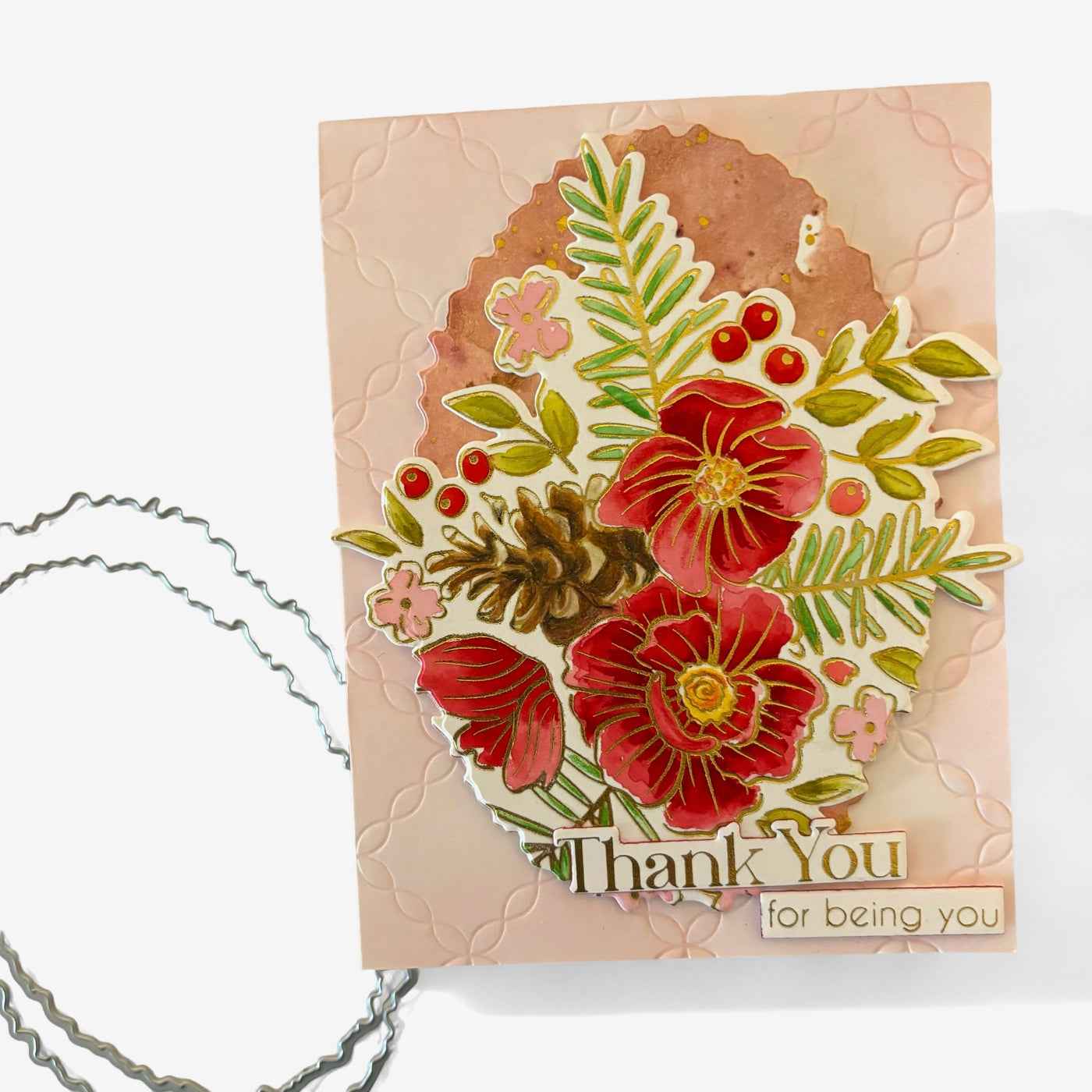 Pine Cone Blooms Impress-ion Press + Foil Plate, Layering Stencils, and Coordinating Die Bundle