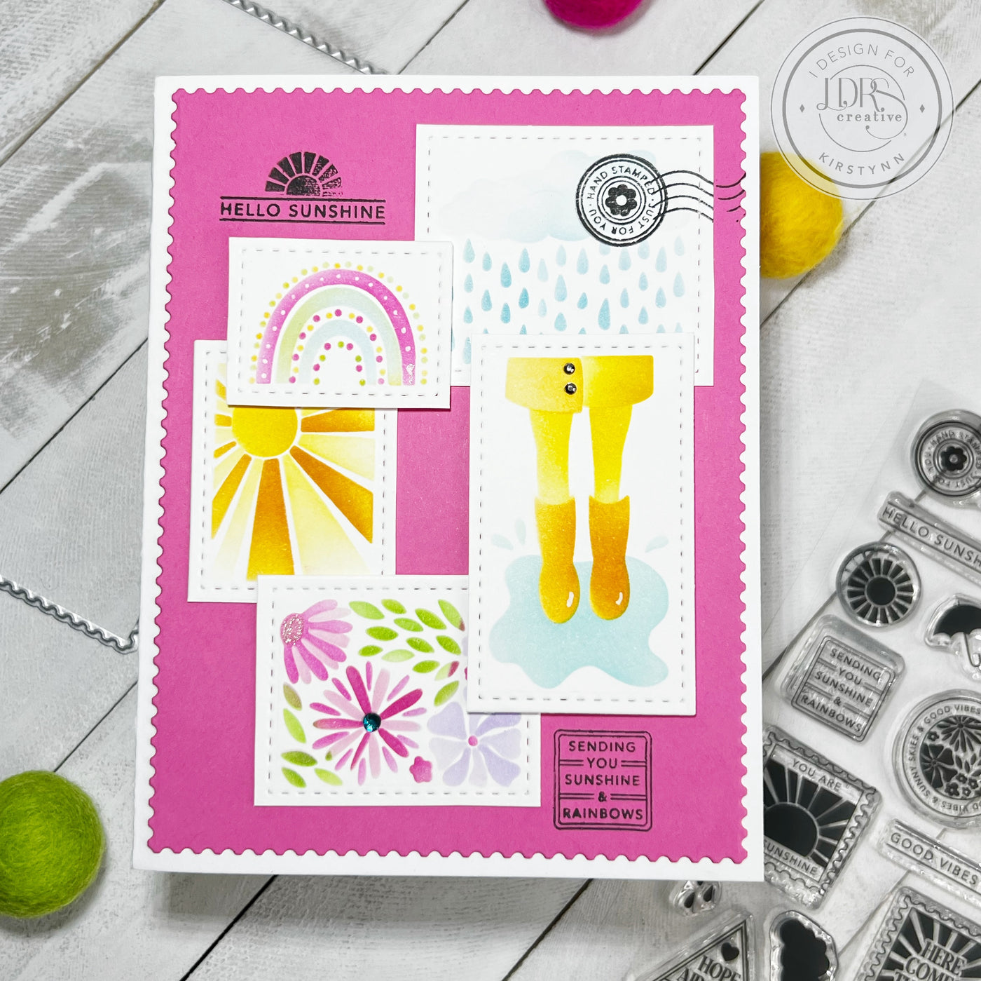 Here Comes the Sun Postage Collage Stamps and Layering Stencils Bundle