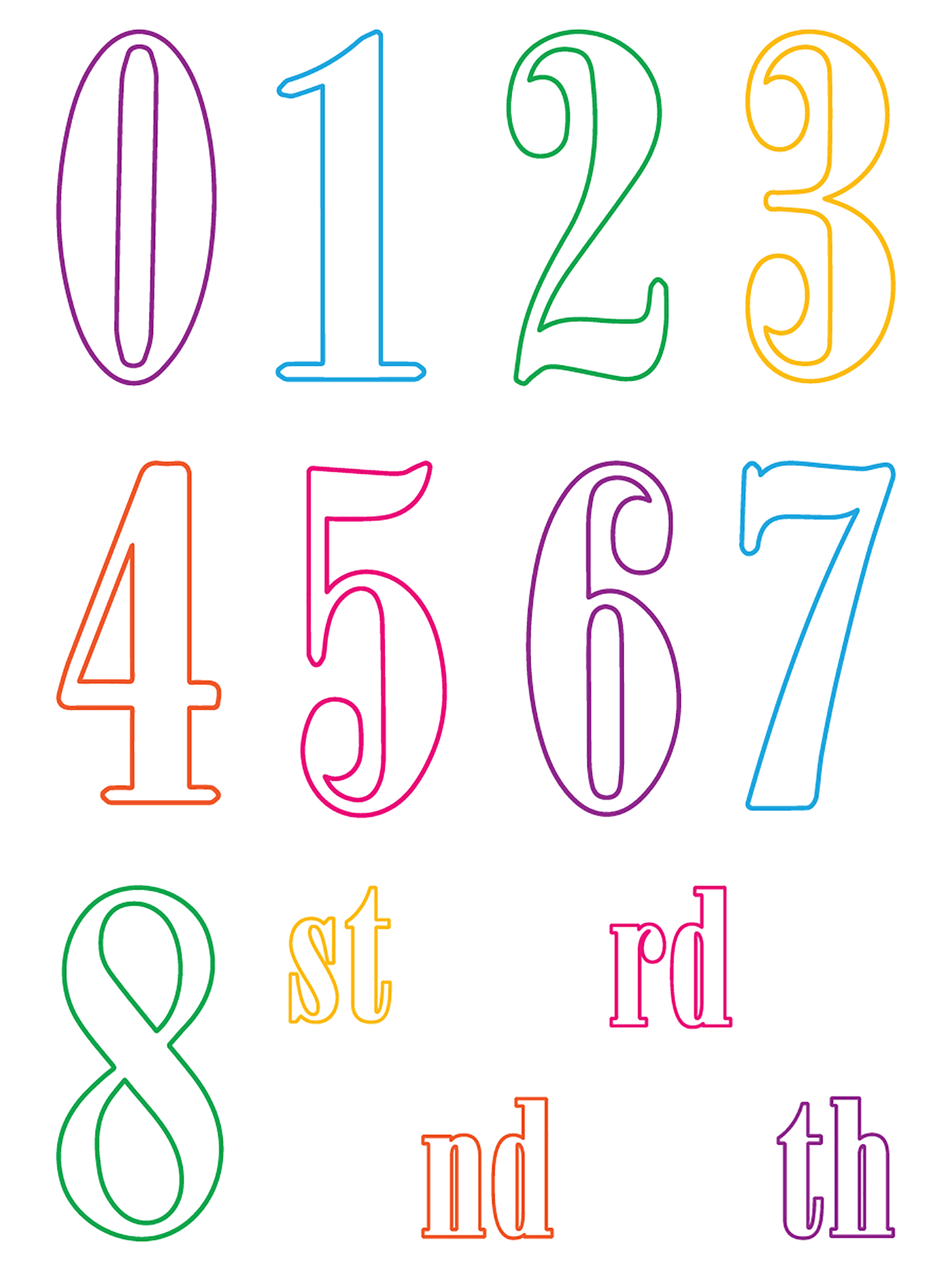 Numbers Outline Natasha Outline Numbers 3x4 Stamps – LDRS Creative