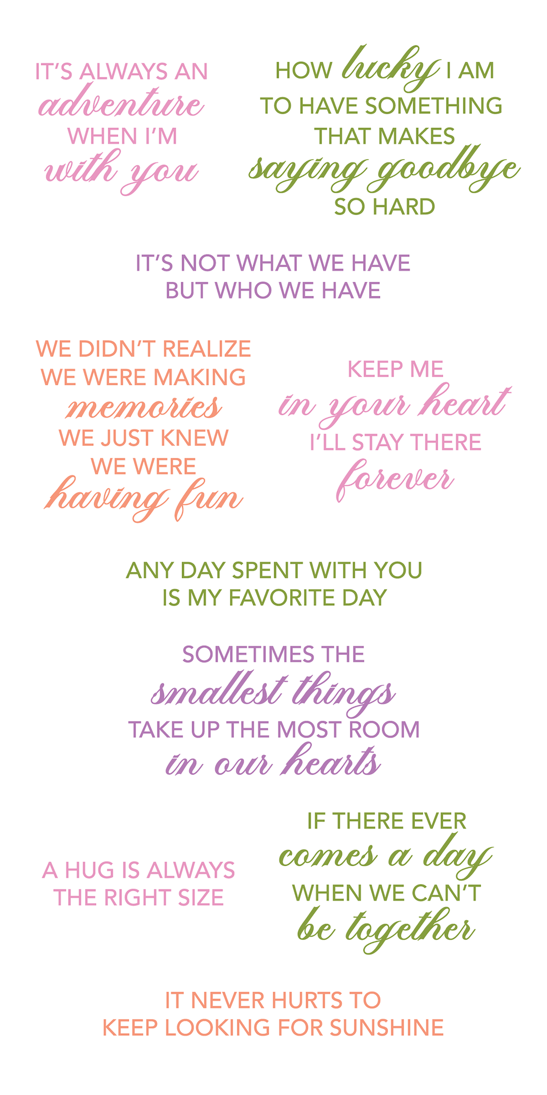 Love & Friendship CLASSIC WINNIE THE POOH Sentiments 4x8 Stamps