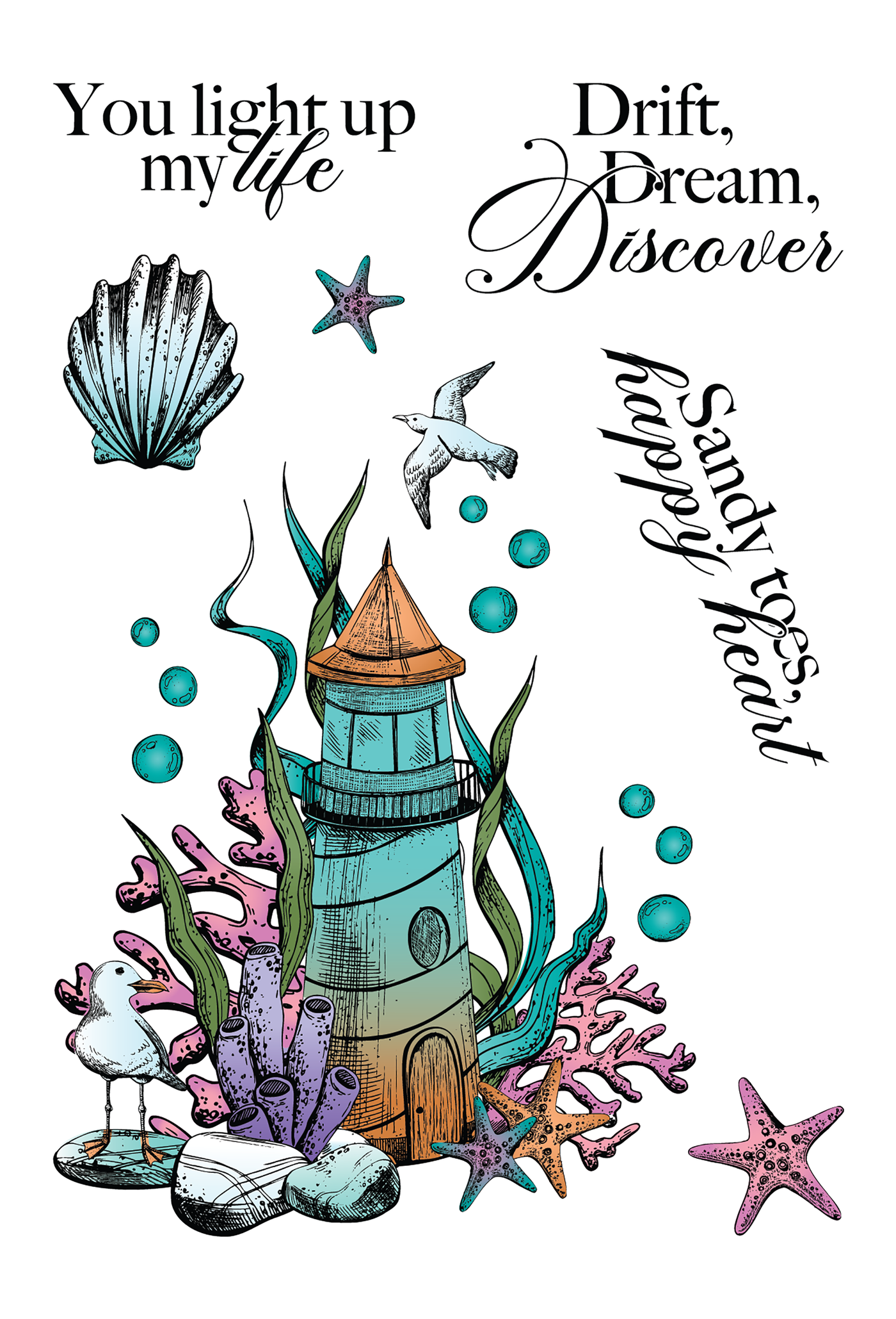 Lighthouse Stamps, Layering Stencils, and Coordinating Dies Bundle