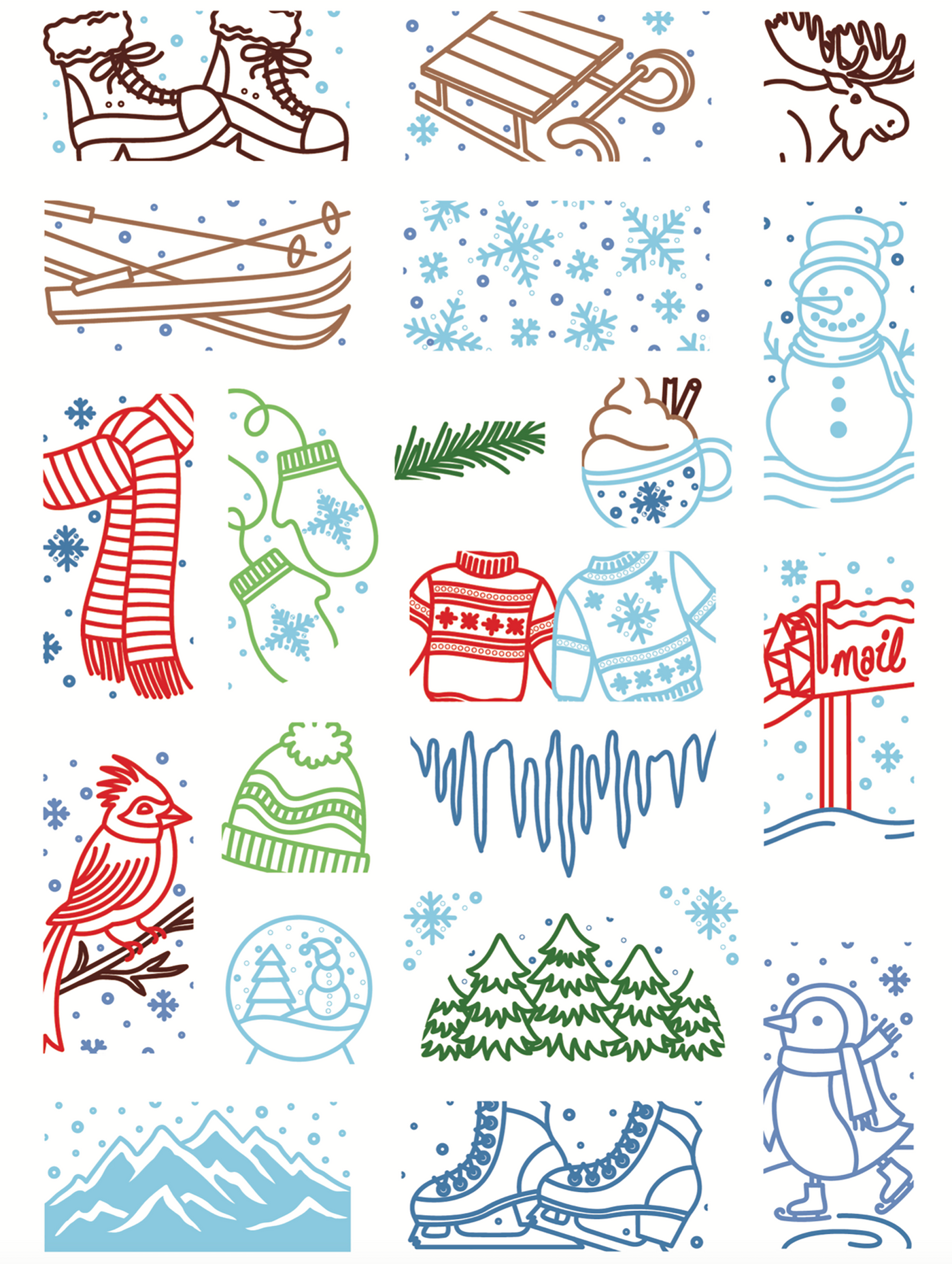 Snow Days Puzzle Scenes 6x8 Stamps