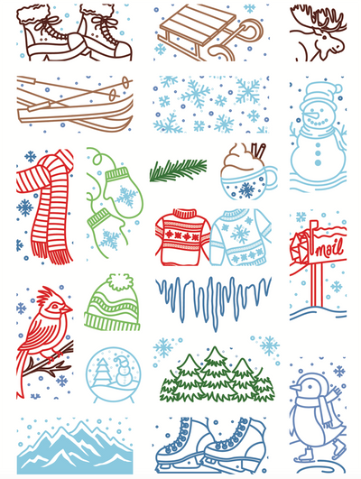 Snow Days Puzzle Scenes 6x8 Stamps